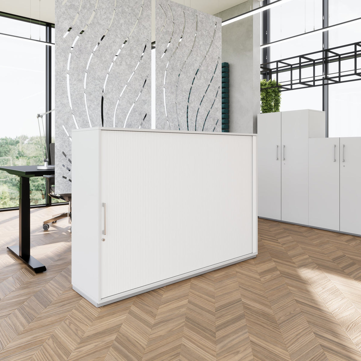 PRO Querroll store cabinet | 3 Oh, 800 - 1600 x 1140 mm, glued corpus, gray - 14 Lightbox Main Image