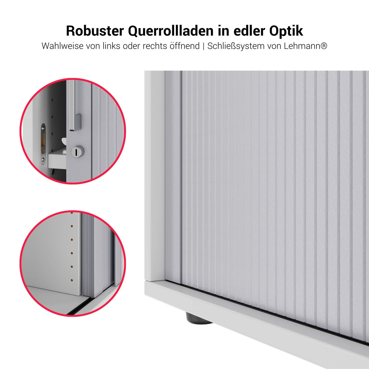 PRO Tambour cabinet | 3 OH, 800 - 1600 x 1140 mm, glued carcass, Black  - 8 Lightbox Main Image