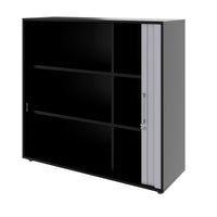 PRO Querrollladenschrank | 3 OH, 800 - 1600 x 1140 mm, verleimter Korpus, Schwarz