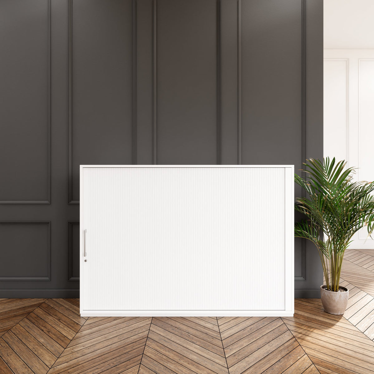 PRO Querroll store cabinet | 3 Oh, 800 - 1600 x 1140 mm, glued corpus, white - 13 Lightbox Main Image