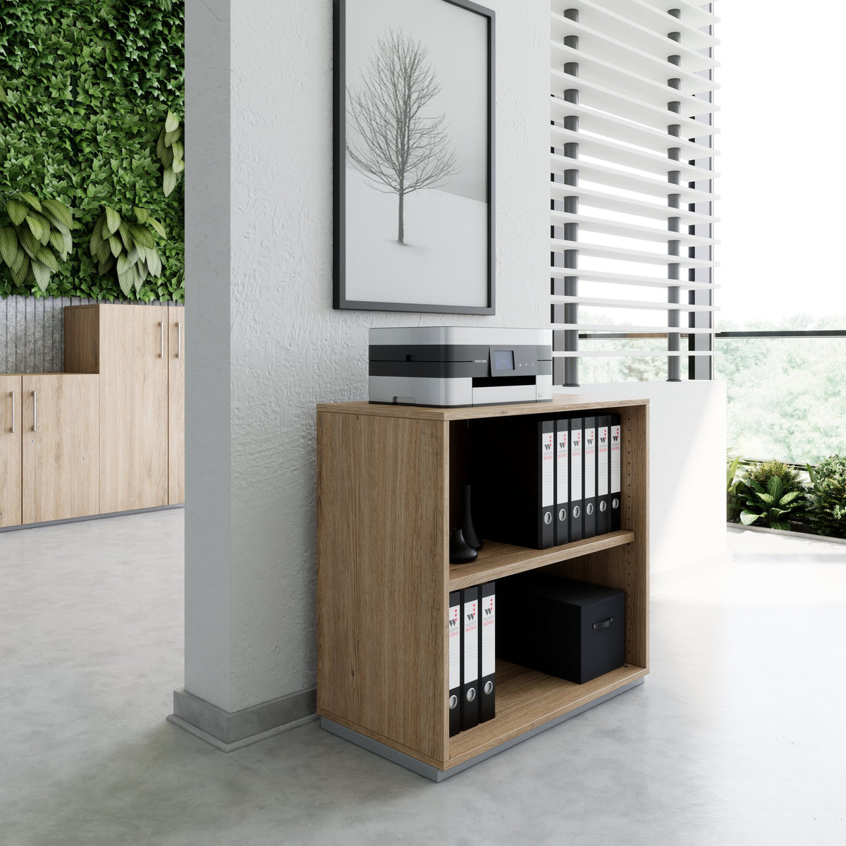 PRO Shelf cabinet | 2 Oh, 400 - 1200 x 770 mm, natural oak - 12 Lightbox Main Image