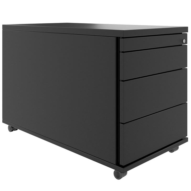 PRO Rollcontainer | 800 mm tief, Kleinteilefach, Soft-Close, Schwarz - 1 Main Image