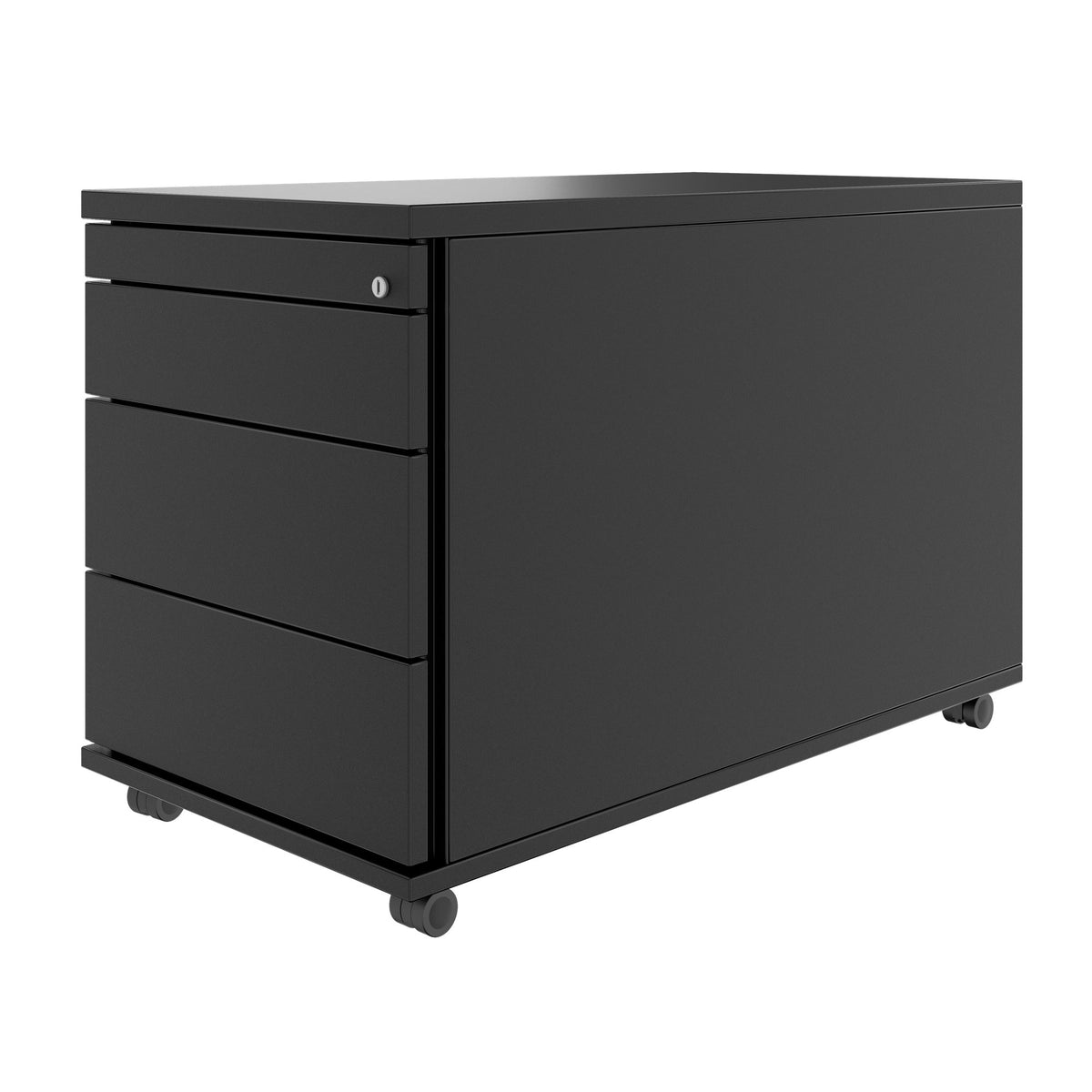 PRO Rollcontainer | 800 mm tief, Kleinteilefach, Soft-Close, Schwarz - 3 Lightbox Main Image