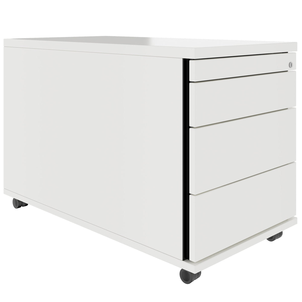 PRO Rollcontainer | 800 mm tief, Kleinteilefach, Soft-Close, Weiß - 1 Lightbox Main Image