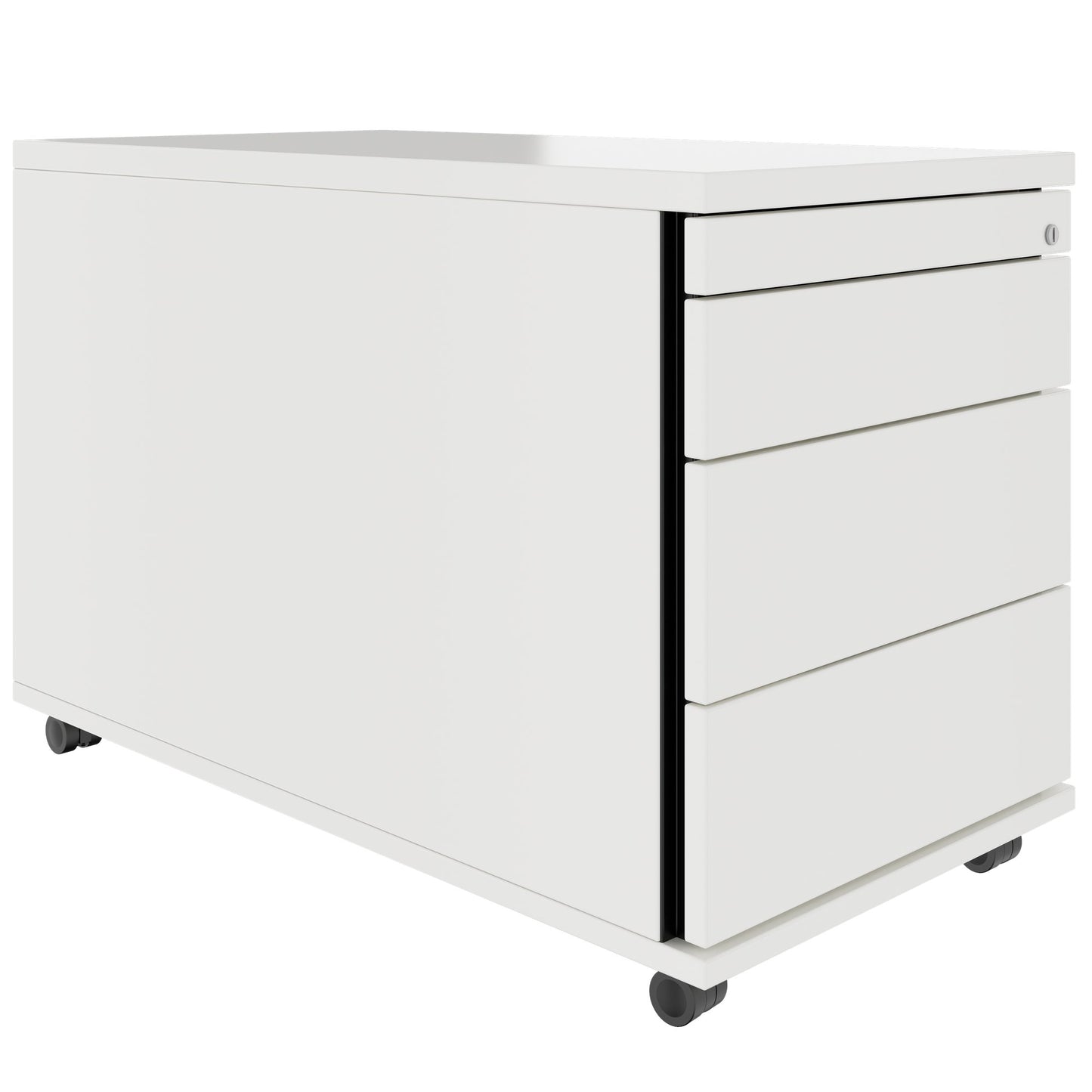 PRO Rollcontainer | 800 mm tief, Kleinteilefach, Soft-Close, Weiß