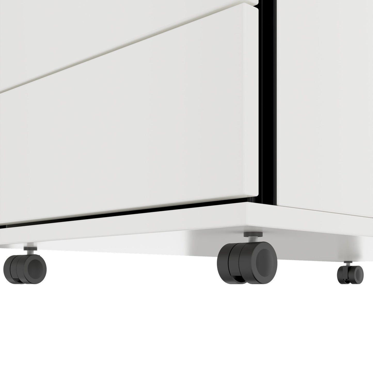 PRO Rollcontainer | 800 mm tief, Kleinteilefach, Soft-Close, Weiß