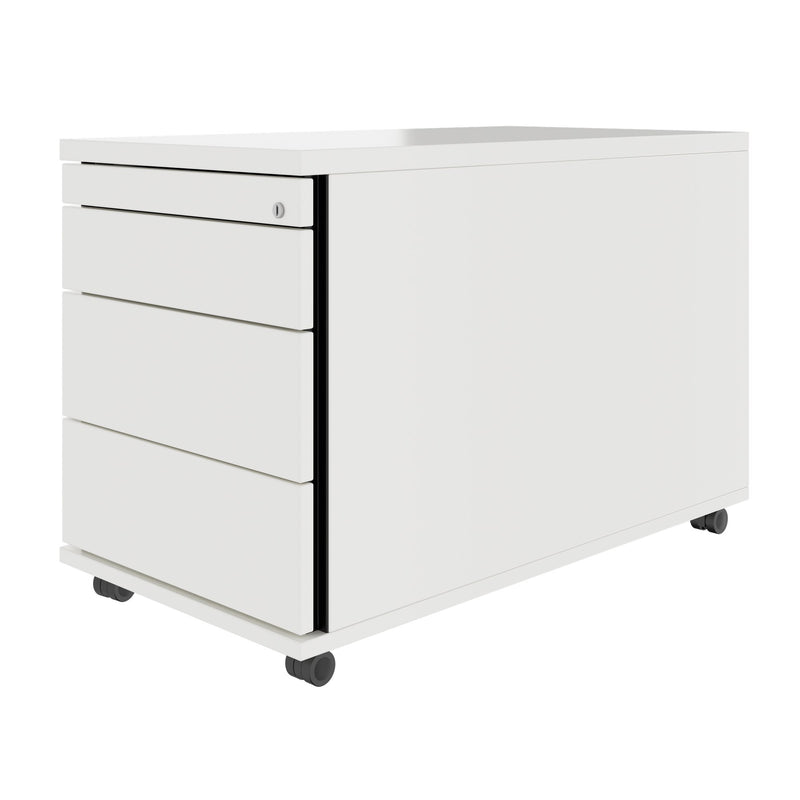 PRO Rollcontainer | 800 mm tief, Kleinteilefach, Soft-Close, Weiß - 3 Main Image