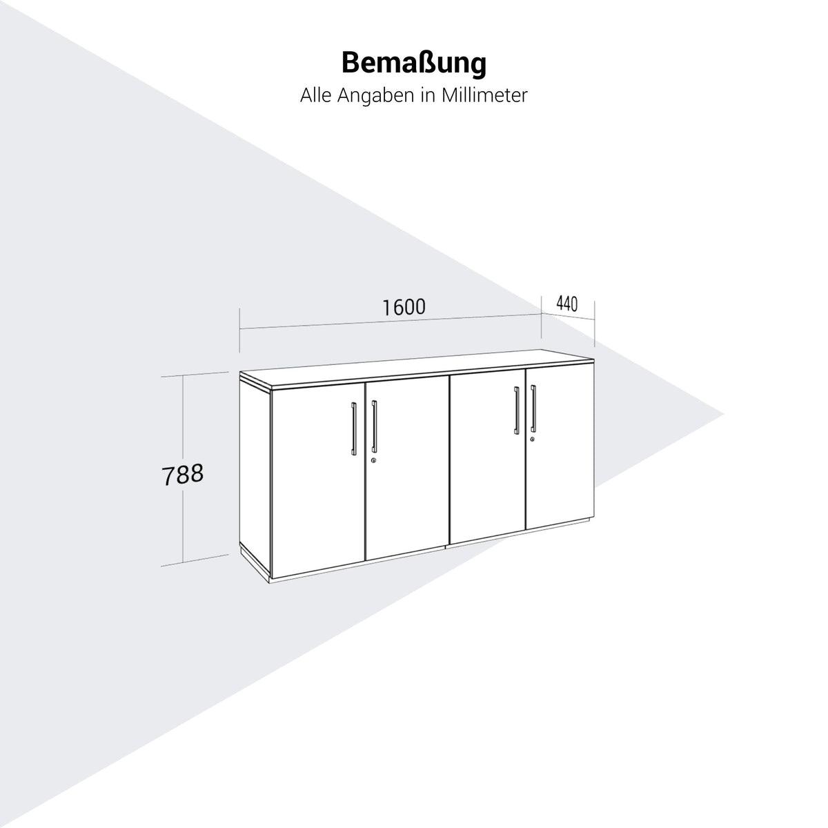 PRO Schrankwand | 2 OH, 1600 x 788 mm, Graphit / Weiß - 14 Lightbox Main Image