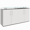PRO Sideboard | 2 OH, 1600 x 860 mm, mit Glasplatte, Graphit / Weiß - 1 Thumbnail Image