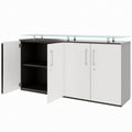 PRO Sideboard | 2 OH, 1600 x 860 mm, mit Glasplatte, Graphit / Weiß - 4 Thumbnail Image