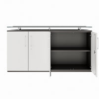 PRO Sideboard | 2 Oh, 1600 x 860 mm, with glass plate, graphite / white