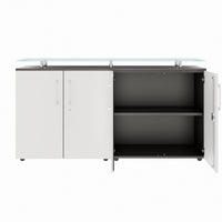 PRO Sideboard | 2 Oh, 1600 x 860 mm, with glass plate, graphite / white