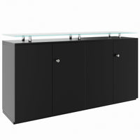 PRO Buffet | 2 oh, 1600 x 860 mm, avec plaque de verre, noir