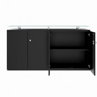 PRO Buffet | 2 oh, 1600 x 860 mm, avec plaque de verre, noir