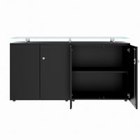 PRO Buffet | 2 oh, 1600 x 860 mm, avec plaque de verre, noir