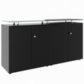 PRO Sideboard | 2 OH, 1600 x 860 mm, with glass top, Black  - 1 Thumbnail Image
