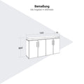 PRO Sideboard | 2 OH, 1600 x 860 mm, with glass top, Black  - 15 Thumbnail Image