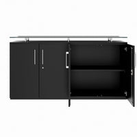 PRO Buffet | 2 oh, 1600 x 860 mm, avec plaque de verre, noir