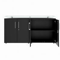 PRO Buffet | 2 oh, 1600 x 860 mm, avec plaque de verre, noir