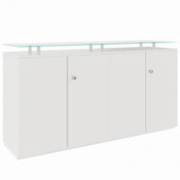 PRO Sideboard | 2 OH, 1600 x 860 mm, con lastra di vetro, bianco