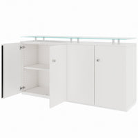 PRO Sideboard | 2 OH, 1600 x 860 mm, con lastra di vetro, bianco