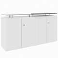 PRO Sideboard | 2 OH, 1600 x 860 mm, mit Glasplatte, Weiß - 1 Thumbnail Image