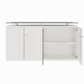 PRO Sideboard | 2 OH, 1600 x 860 mm, mit Glasplatte, Weiß - 3 Thumbnail Image