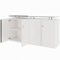 PRO Sideboard | 2 OH, 1600 x 860 mm, mit Glasplatte, Weiß - 4 Thumbnail Image