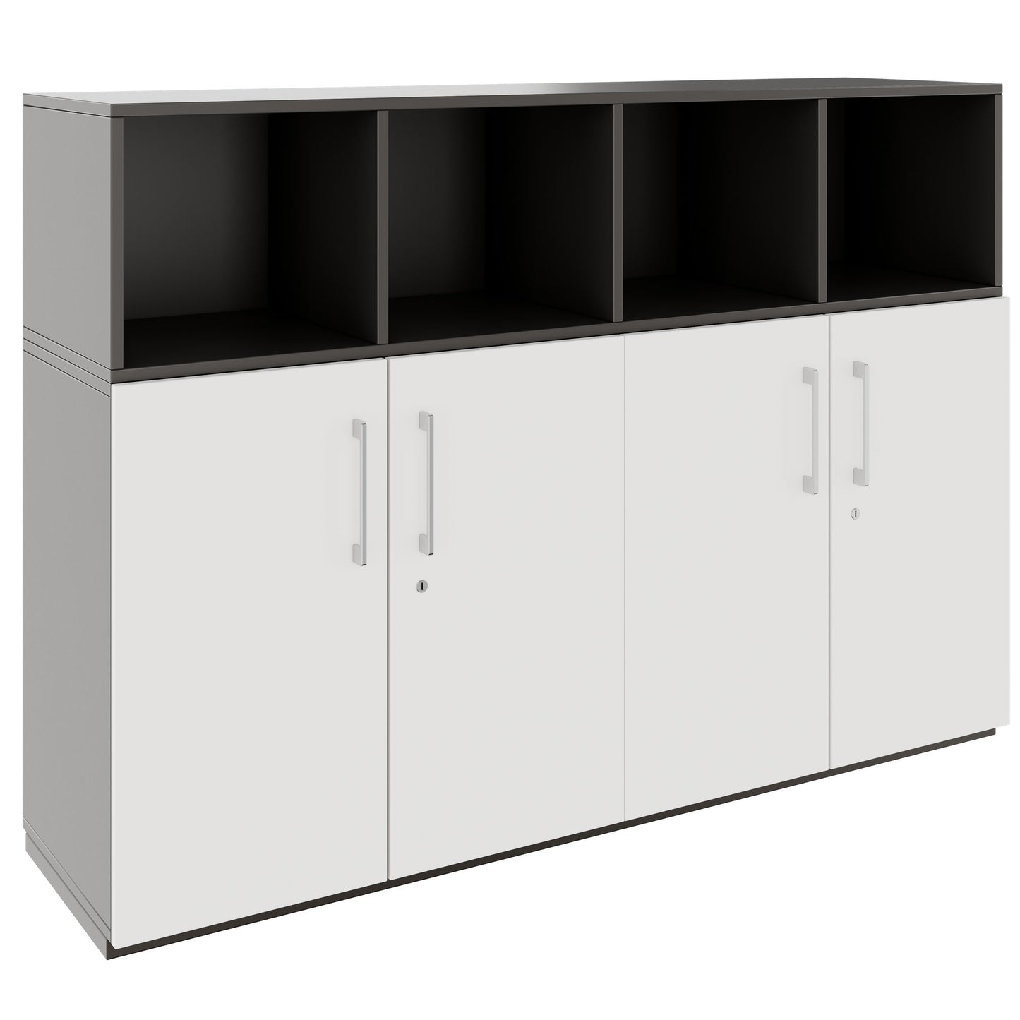 PRO Parete muro | 3 OH, 1600 x 1140 mm, grafite / bianco