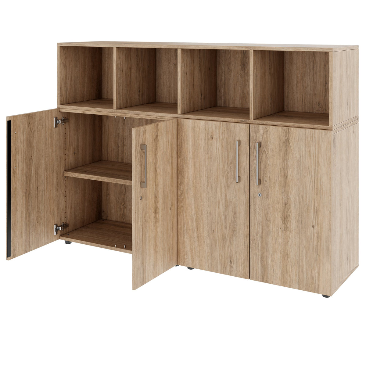 PRO Schrankwand | 3 OH, 1600 x 1140 mm, Natureiche - 4 Lightbox Main Image
