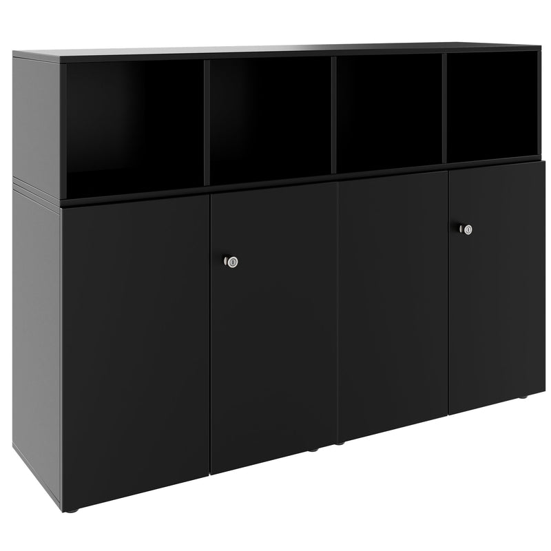 PRO Schrankwand | 3 OH, 1600 x 1140 mm, Schwarz - 1 Main Image