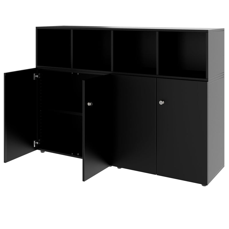 PRO Schrankwand | 3 OH, 1600 x 1140 mm, Schwarz - 4 Main Image