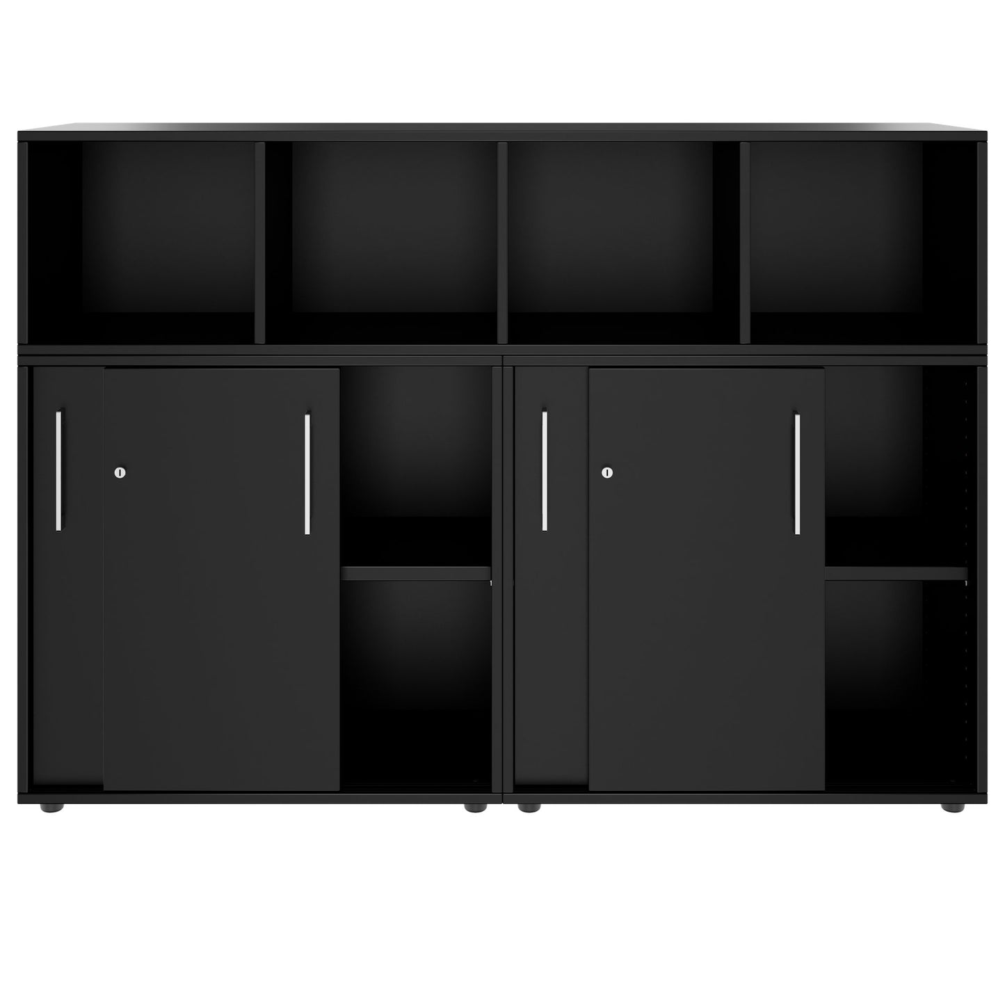 PRO Schrankwand | 3 OH, 1600 x 1140 mm, Schwarz