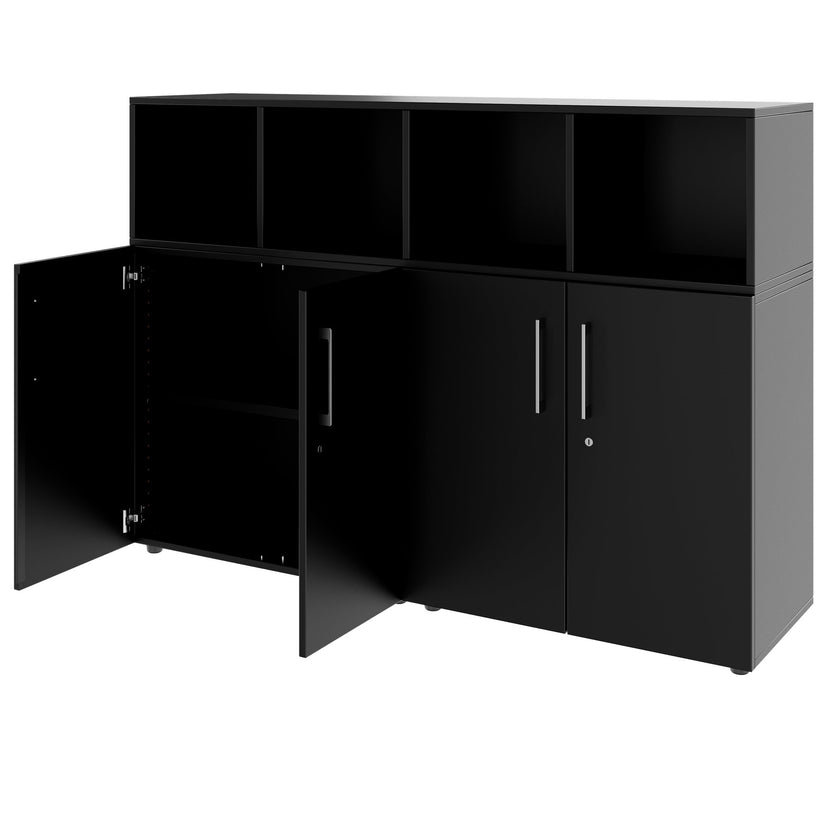 PRO Schrankwand | 3 OH, 1600 x 1140 mm, Schwarz