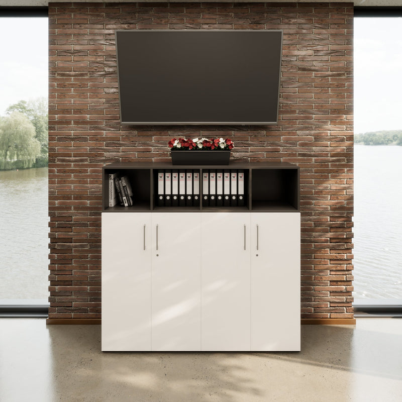 PRO Cabinet wall | 4 OH, 1600 x 1510 mm, Graphite / White  - 15 Main Image
