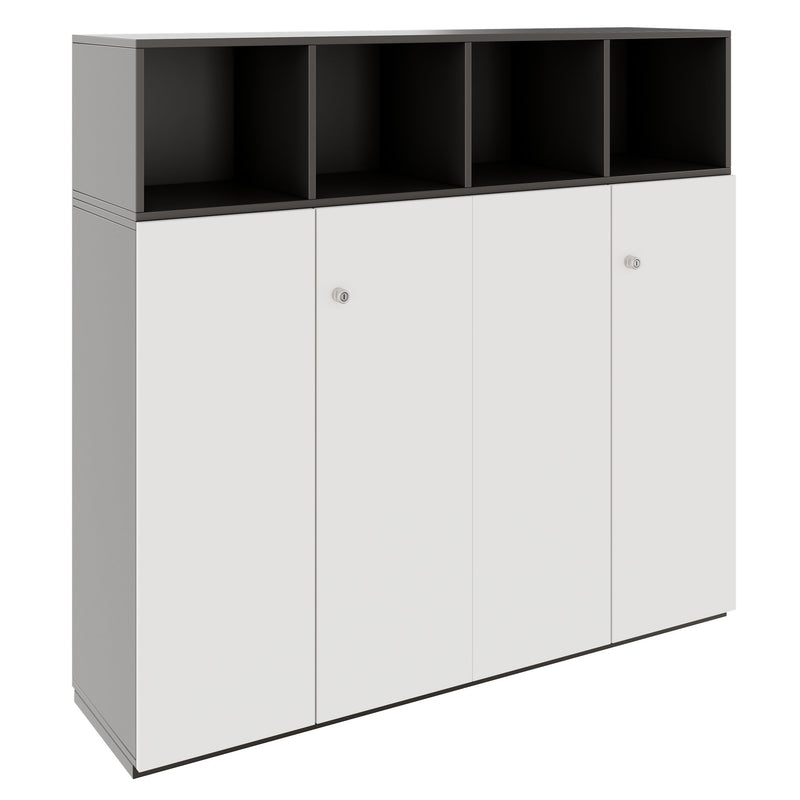 PRO Cabinet wall | 4 OH, 1600 x 1510 mm, Graphite / White  - 1 Main Image