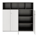 PRO Cabinet wall | 4 OH, 1600 x 1510 mm, Graphite / White  - 3 Thumbnail Image