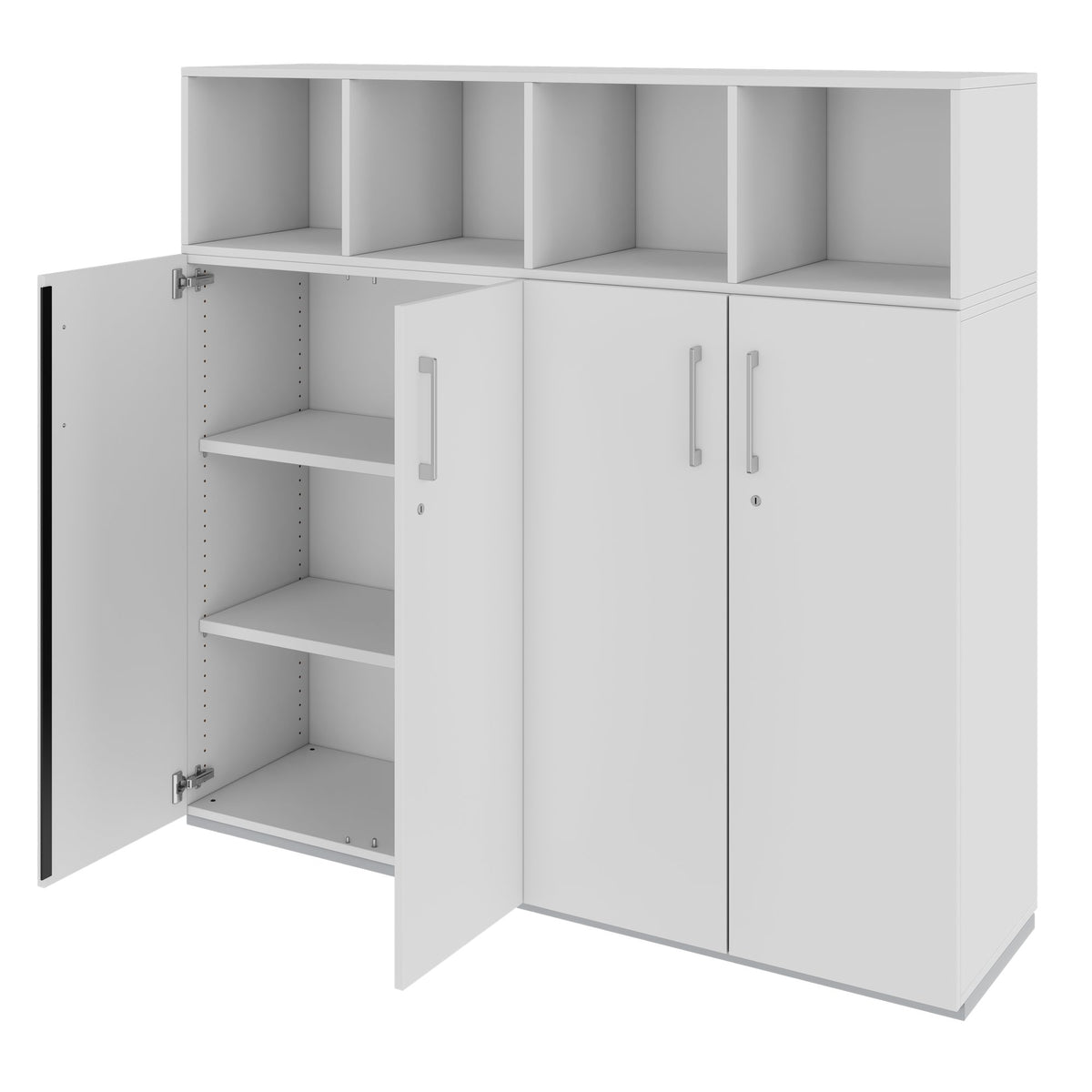 PRO Cabinet wall | 4 OH, 1600 x 1510 mm, grey  - 4 Lightbox Main Image