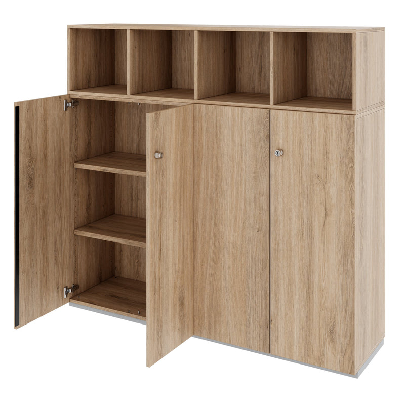 PRO Schrankwand | 4 OH, 1600 x 1510 mm, Natureiche - 4 Main Image