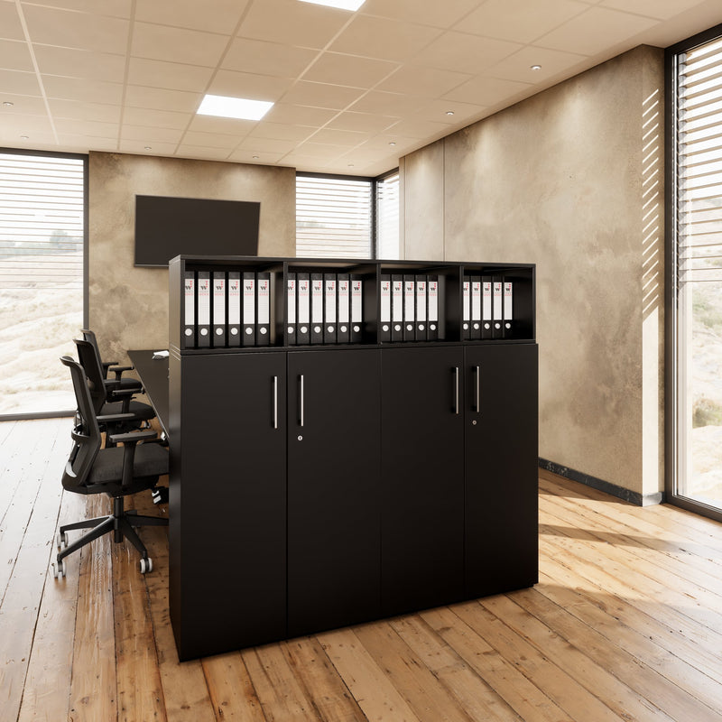 PRO Schrankwand | 4 OH, 1600 x 1510 mm, Schwarz - 15 Main Image