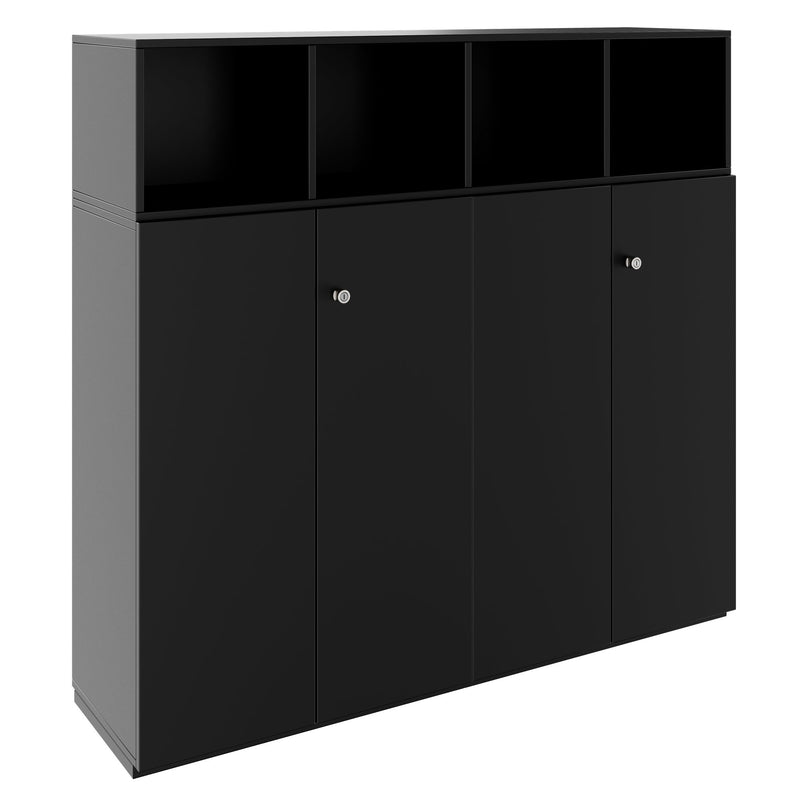 PRO Schrankwand | 4 OH, 1600 x 1510 mm, Schwarz - 1 Main Image