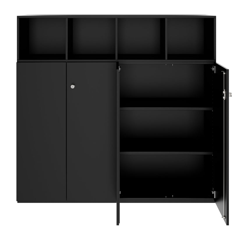 PRO Schrankwand | 4 OH, 1600 x 1510 mm, Schwarz - 3 Main Image