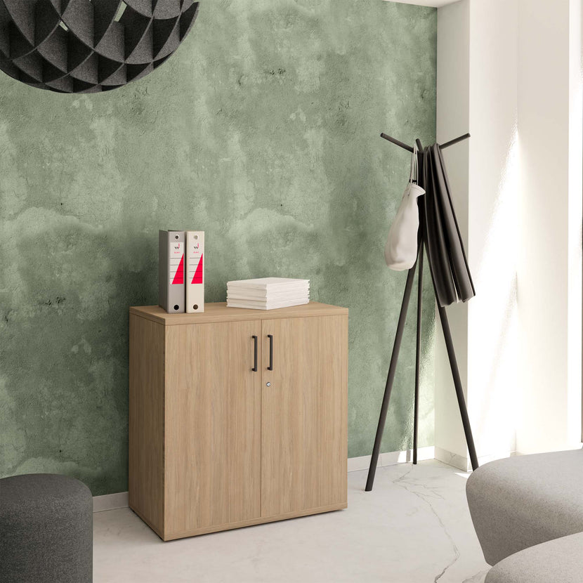 UNI Flügeltürenschrank | 2 OH, 800 x 777 mm, Bernsteineiche