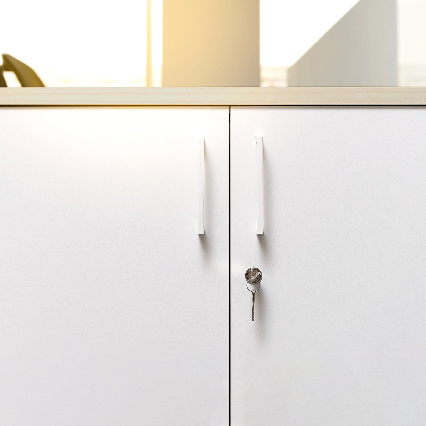 UNI Wing door cabinet | 2 Oh, 800 x 777 mm, maple / white