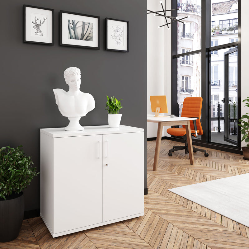 UNI Armadio con ante a battente | 2 OH, 800 x 777 mm, Bianco  - 1 Main Image
