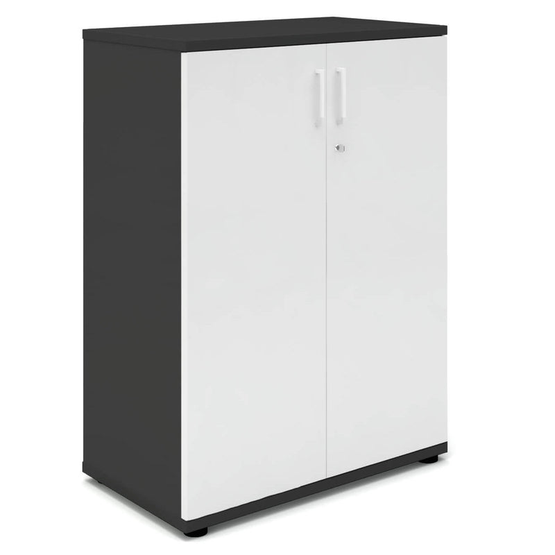 UNI Armoire à portes battantes | 3 OH, 800 x 1143 mm, anthracite / blanc  - 2 Main Image