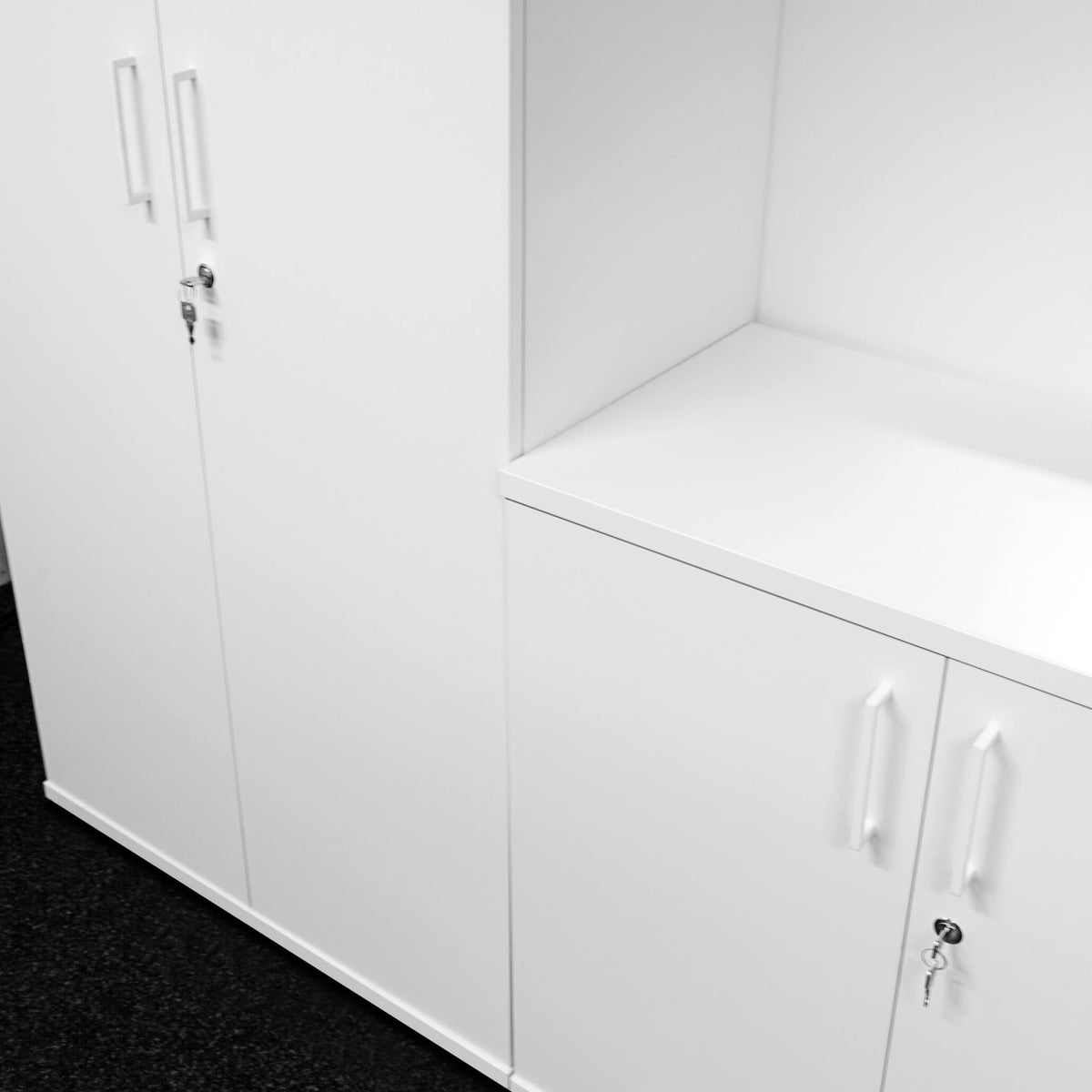 UNI Flügeltürenschrank | 5 OH, 800 x 1897 mm, Weiß - 4 Lightbox Main Image