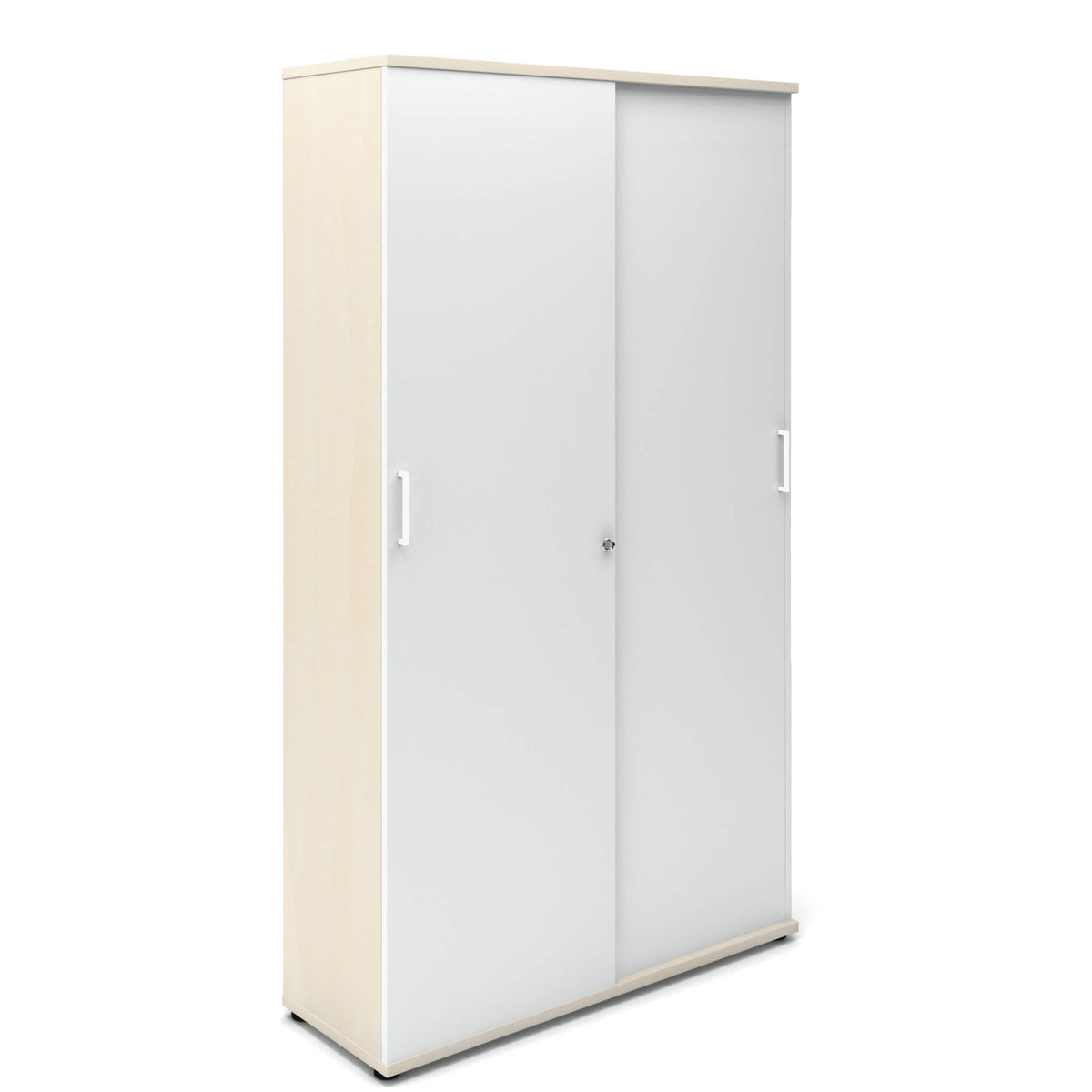 UNI Sliding-door cabinet | 5 OH, 1200 x 1897 mm, Maple / White  - 2 Lightbox Main Image