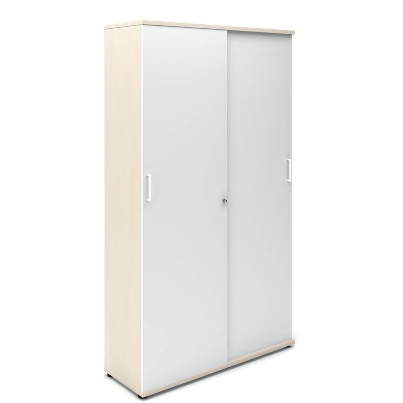 UNI Sliding-door cabinet | 5 OH, 1200 x 1897 mm, Maple / White  - 2 Main Image