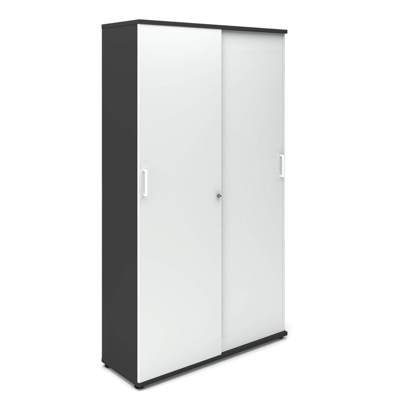UNI Sliding door cabinet | 5 OH, 1200 x 1897 mm, Anthracite / White  - 2 Main Image